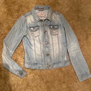 Authentic Vintage Abercrombie Girls Distressed Denim Jacket Size XL